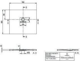 Actual product image Villeroy & Boch V&B Shower tray SQUARO INFINITY R-corner900x800x40mm anthracite