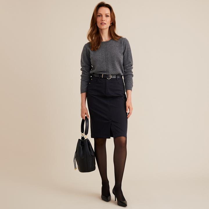 Produktbild Anne Weyburn Gerader Rock aus Baumwollstretch (40)