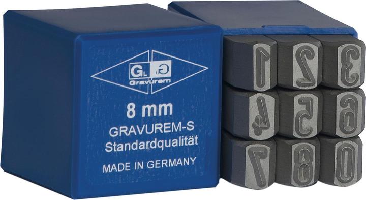 BETA GRAVUREM-S Standard Schlagzahlen, Schlagstempel, Prägestempel, Einschlagzahlen - Zahlen 0-9 / 8mm (Schlösser & Anhänger)