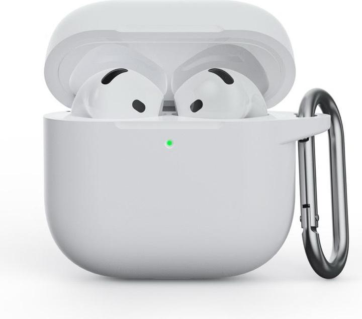 Image du produit RPD AirPods 4. Gen - Silikon Etui – Robuster Schutz mit Karabiner, Antique White (weiss) (Sac pour écouteurs)