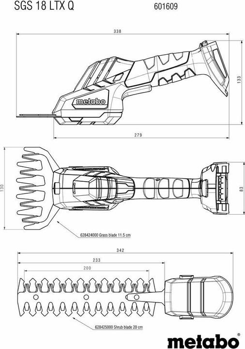 Actual product image Metabo SGS 18 LTX Q (Cordless hedgecutters)