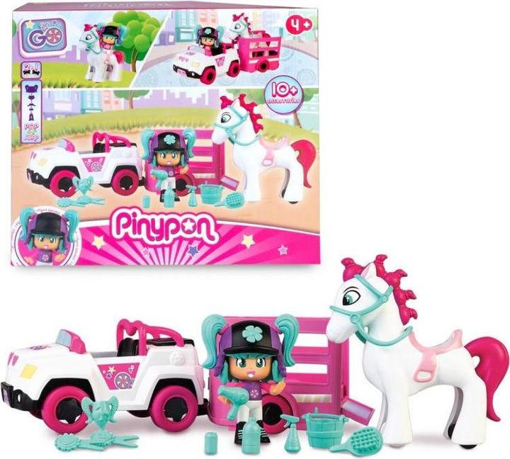 Image du produit Pinypon PNY25000 - Let's Go!- Auto con rimorchio e cavallo