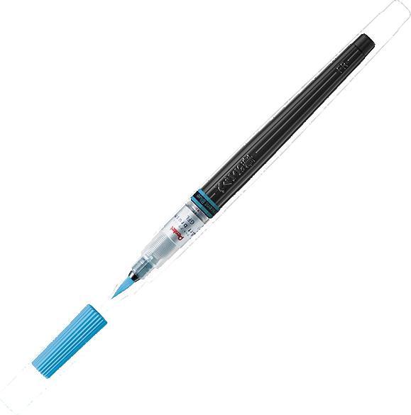 Actual product image Pentel Felt-tip pen Colour Brush Neon colour edition, light blue (Light blue)