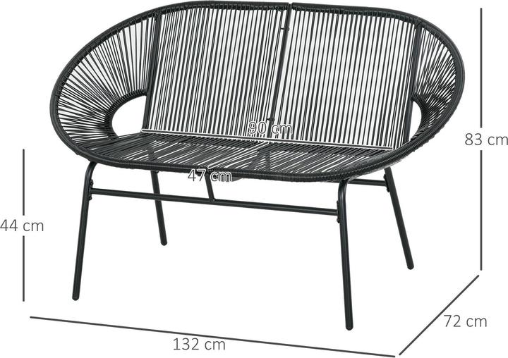 Image du produit Outsunny Banc de jardin en osier