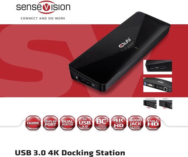 Produktbild Club 3D Csv-3103d (USB-B, 9 Ports)
