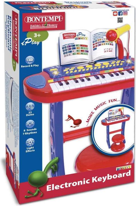 Actual product image Bontempi E-keyboard with microphone and stool