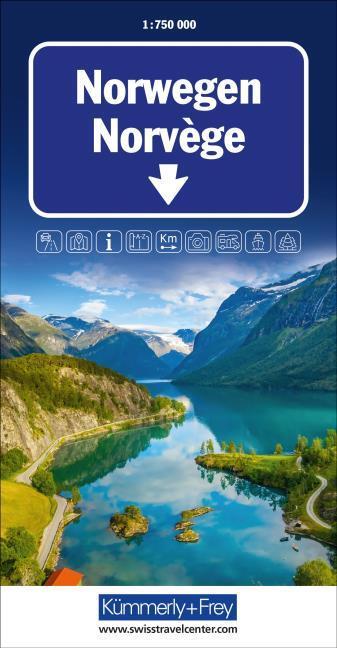 Produktbild Norwegen Strassenkarte 1:750 000