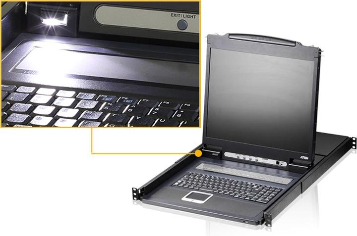 Produktbild Aten 8x PS/2-USB-VGA LCD Console, max, TFT-LCD, 1280 × 1024, 5 ms, 250 cd/m², AC FR