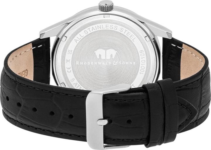 Actual product image Mens quartz watch Couragian genuine leather black - 4466 (Analogue wristwatch, 43 mm)