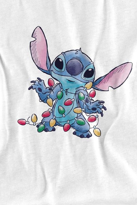 Immagine prodotto Lilo & Stitch Maglietta Schizzo di Luci di Natale Uomo (L)
