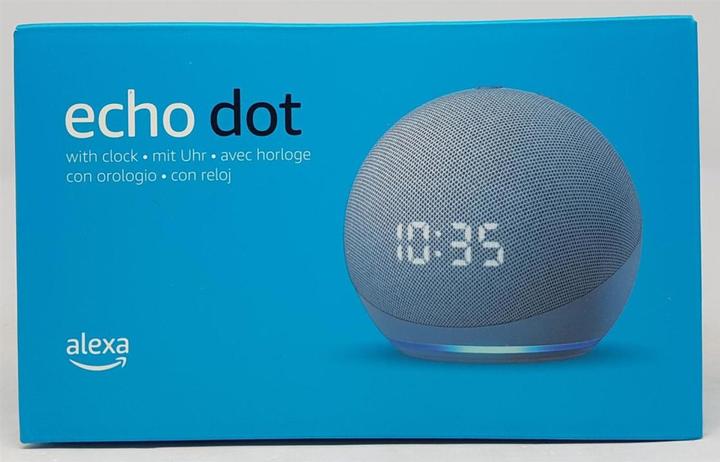 Actual product image Amazon Echo Dot (4th gen.) with clock (Amazon Alexa)