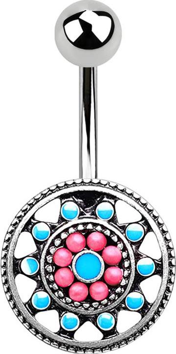 Immagine prodotto Star Piercing Banana argento Aztec Tribal Sun (Ottone, Acciaio chirurgico 316L)