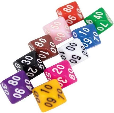 Actual product image Game Company Cube Opaque 10 faces 00-90 / 50 pcs