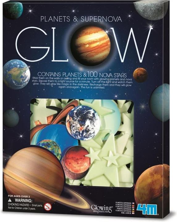 4M 4 m Glow in The Dark Planeten und Nova Sterne 20 Stück (27 x 21 cm)