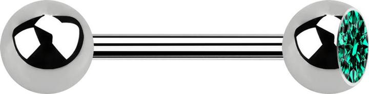 Image du produit Star Piercing Barbell argent avec boule et boule de cristal turquoise (Titane G23, sans laiton)