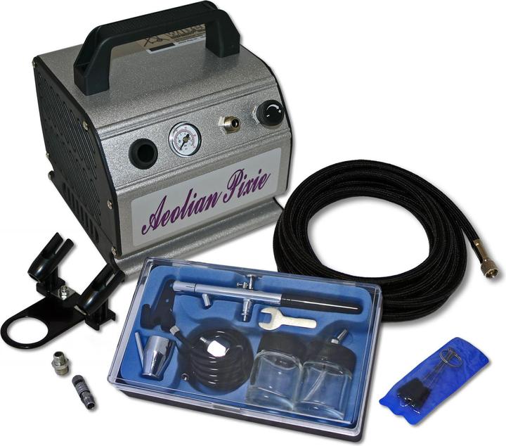 Image du produit Wiltec Kit compresseur Airbrush AS 176 pour débutants Pistolet aérographe + Accessoires
