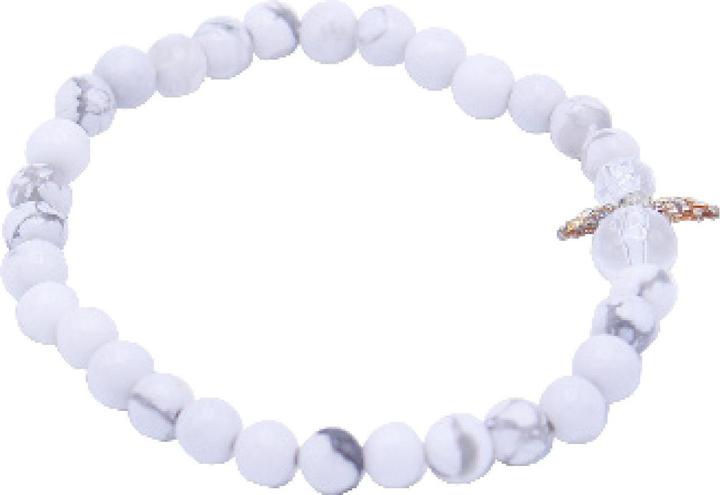 Immagine prodotto Bracciale protettivo Howlith in acciaio inossidabile R304-117 (Perline di pietra preziosa da 4 mm)
