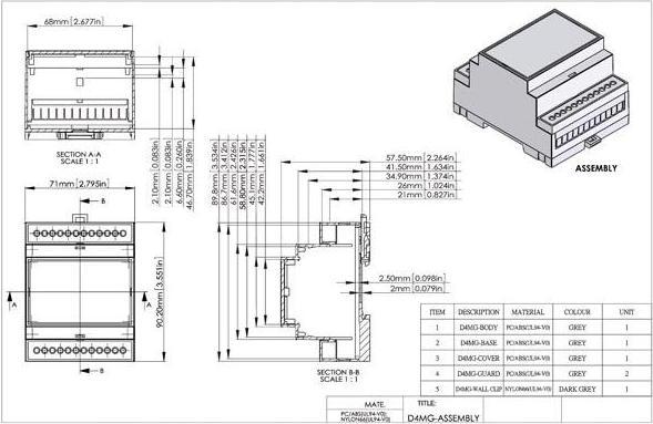 Actual product image HP Autozubehör Enclosure For Din Rail Mounting - 4 Modules (Housing)