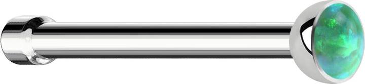 Image du produit Star Piercing Nasenstecker gerade silber mit Opal grün (sans laiton, Acier chirurgical 316L)
