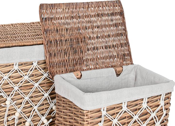Actual product image Esprit Laundry basket Home White Natural wicker Shabby Chic 47 x 35 x 55 cm 5 Pieces