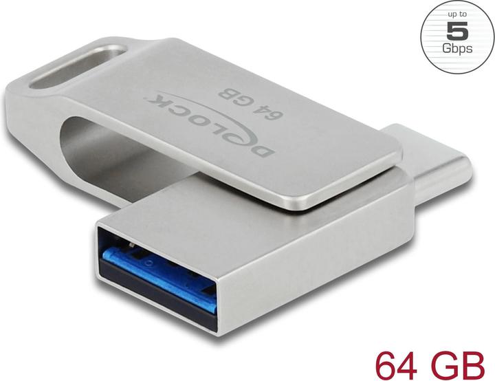 Produktbild Delock USB Flash Laufwerk (64 GB, USB-C, USB 3.0, USB-A)
