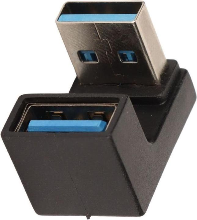 Actual product image PowerGuard USB-A to USB-A 180 degree angle U-shape down adapter (male/female) (USB 3.1)