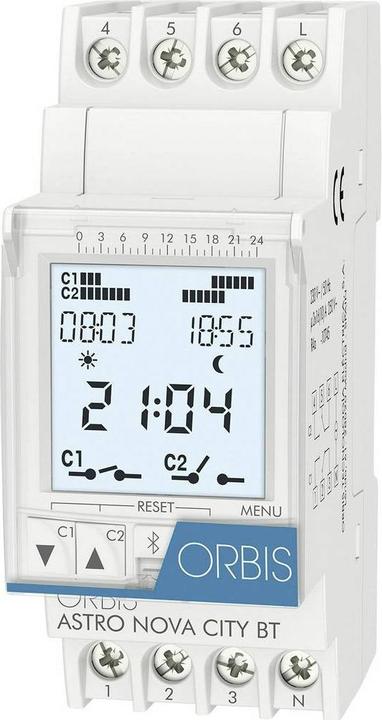 Produktbild Orbis Hutschienen Zeitschaltuhr ASTRO NOVA CITY 230 V