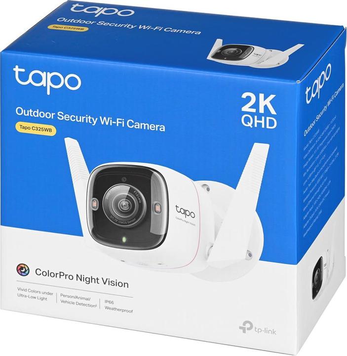 Produktbild TP-Link Tapo C325WB 4MP QHD Outdoor Kamera ColorPro MicroSD (2688 x 1520 Pixel)