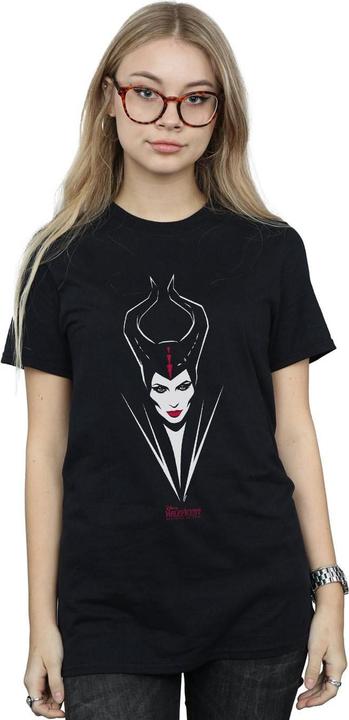 Actual product image Disney Womens/Ladies Maleficent Mistress Of Evil Face Cotton Boyfriend T-Shirt (L)