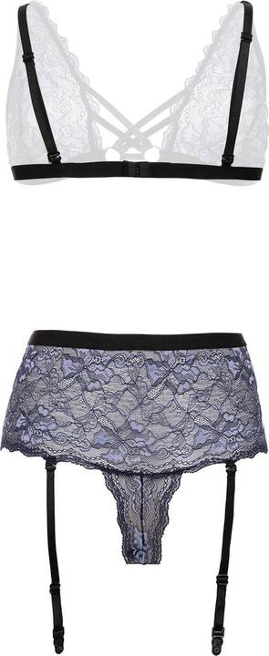 Image du produit Christine Le Duc Ensemble soutien-gorge à entrejambe ouvert Queenie - Noir/Violet (S)