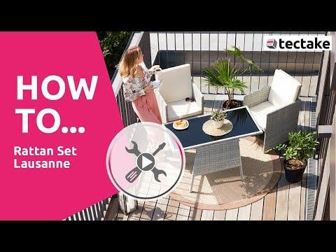 Actual product image tectake Rattan garden furniture set Lausanne