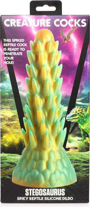 Actual product image Creature Cocks Stegosaurus - Spiky Reptile Silicone Dildo