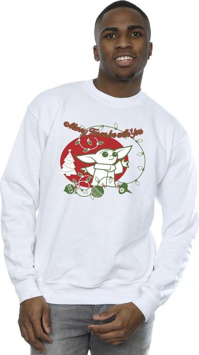 Actual product image Star Wars Mens Baby Yoda Force Be With You Sweatshirt (S)