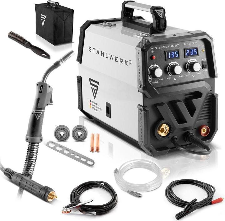 Produktbild Stahlwerk Schutzgas Schweissgerät MIG MAG 135 ST IGBT mit 135 Ampere mit E-Hand