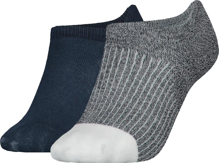 Produktbild Tommy Hilfiger Damen Th Women 2p Rib Mouline FOOTIE, Navy, 35-38 EU (35 - 38)