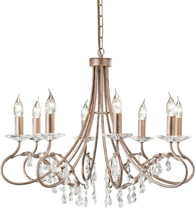 Actual product image Elstead Lighting Christina chandelier E14 8-light silver, gold, Made in UK (70 cm)