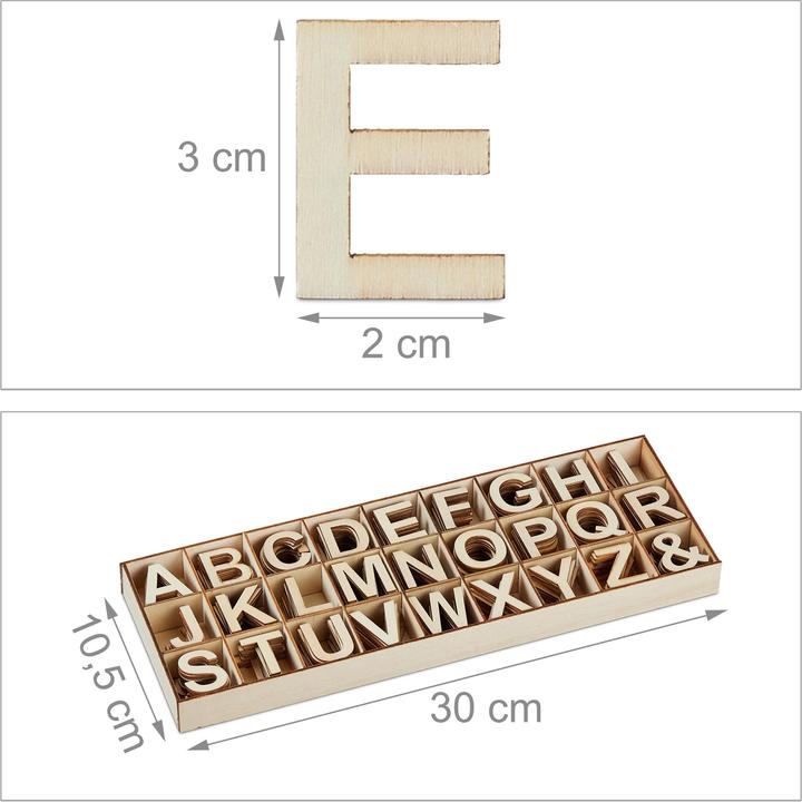 Actual product image Relaxdays 324-piece wooden letter set