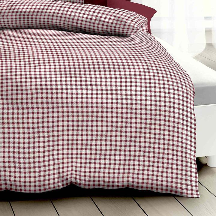 Produktbild Kaeppel Biber Bettwäsche Vichy Karo rot (Duvetbezug, 155x220 cm (80x80 cm))