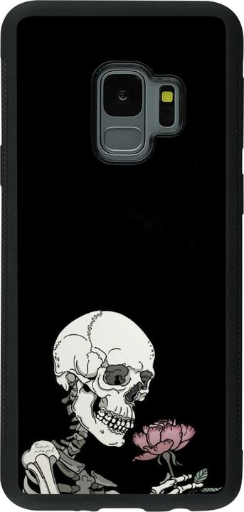 Produktbild PhoneLook Hülle Silikon schwarz Halloween 2023 rose and skeleton (Samsung Galaxy S9)
