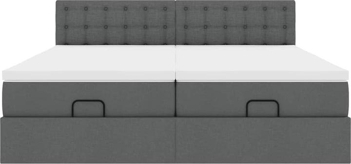Actual product image VidaXL Ottoman bed with mattresses dark grey 200x200 cm fabric bed frame (200 x 200 cm)