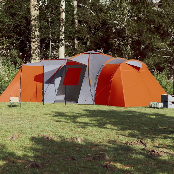 Immagine prodotto VidaXL Tenda da campeggio 12 persone & Arancione 840 x 720 x 200 cm 185T Taffeta (Tenda a cupola, 24.50 kg, 9+ persone)