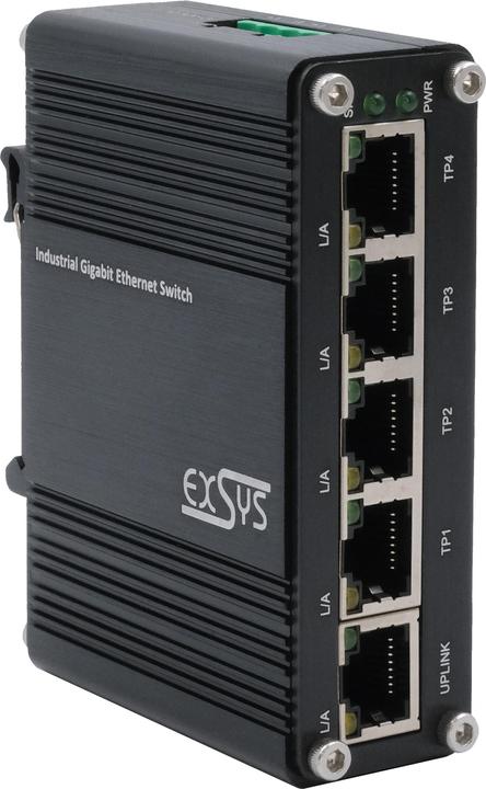 Actual product image Exsys Industr. Ethernet Mini Switch 5x 1 Gbps (5 Ports)