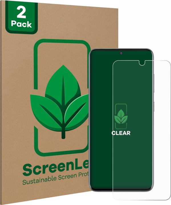 Produktbild ScreenLeaf Schutzfolie nachhaltiger Displayschutz Displayschutzfolie Folie Klar Transparent (2 Stück, Samsung Galaxy S20)