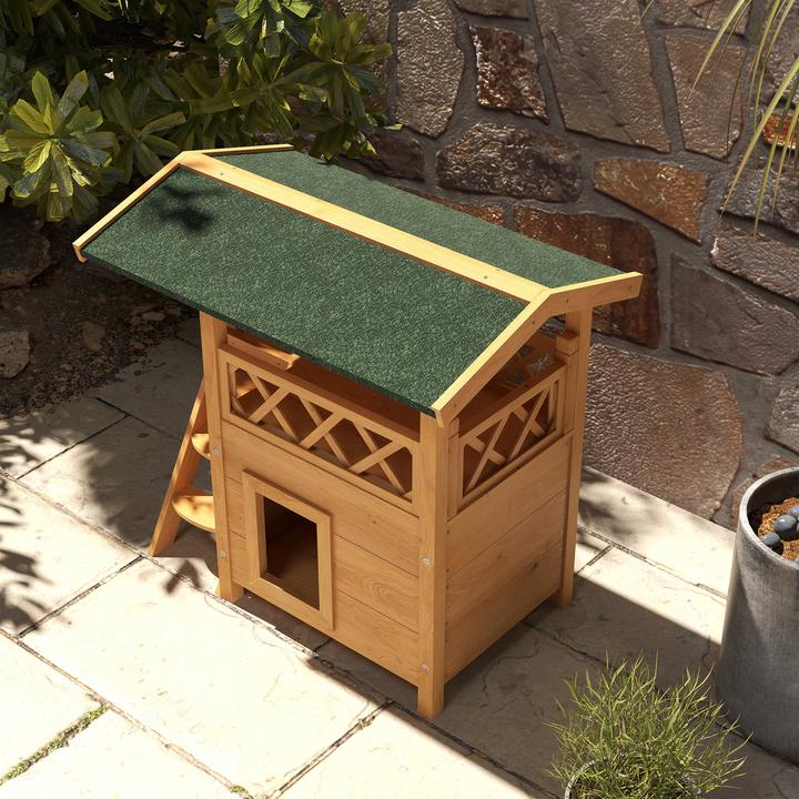 Produktbild PawHut Katzenhaus mit Treppe und Dach (Katze)
