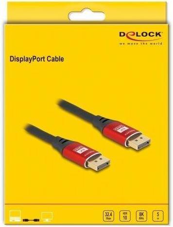 Image du produit Delock Câble DisplayPort 8K 60 Hz 5 m rouge métal (5 m, DisplayPort)