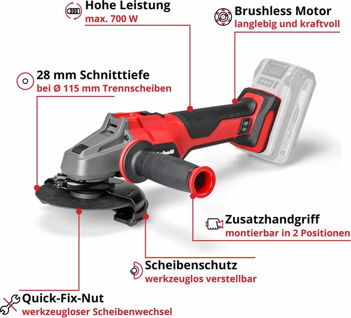 Actual product image Einhell AXXIO 18/115 Q (115 mm)
