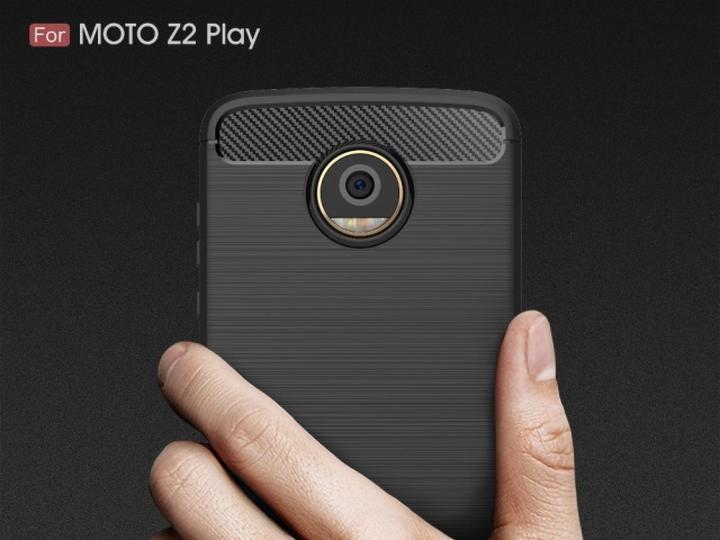 Actual product image Screenguard Motorola Moto Z2 Play Cover Carbon Brushed Soft TPU (Motorola Moto Z2 Play)