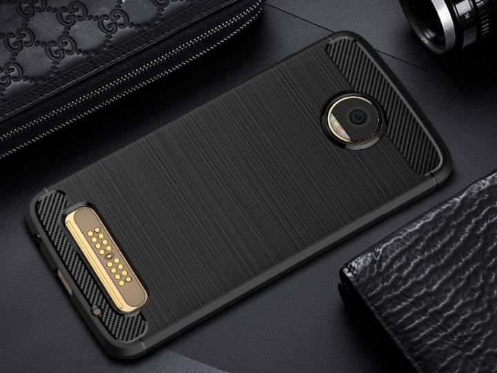 Actual product image Screenguard Motorola Moto Z2 Play Cover Carbon Brushed Soft TPU (Motorola Moto Z2 Play)