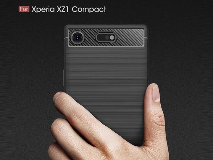 Actual product image Screenguard Sony Xperia XZ1 Compact Cover Carbon Brushed Soft TPU (Sony Xperia XZ1 Compact)