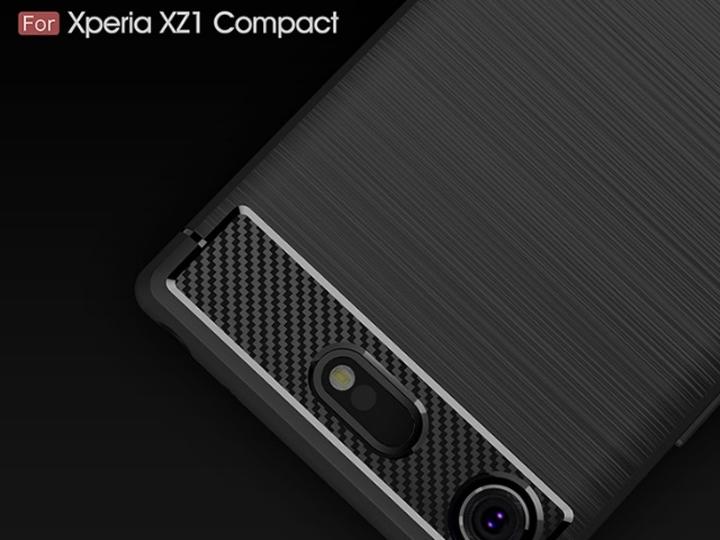 Actual product image Screenguard Sony Xperia XZ1 Compact Cover Carbon Brushed Soft TPU (Sony Xperia XZ1 Compact)